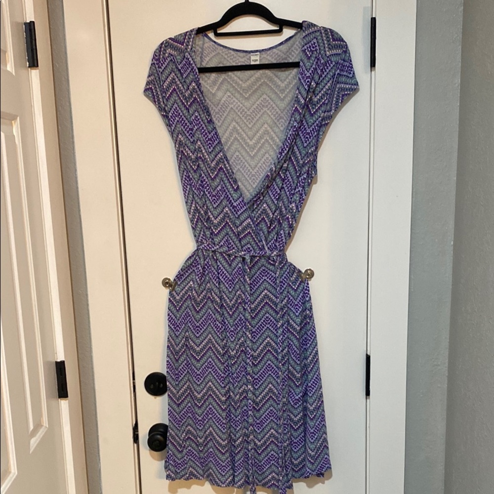 Purple Chevron Women's wrap Dress